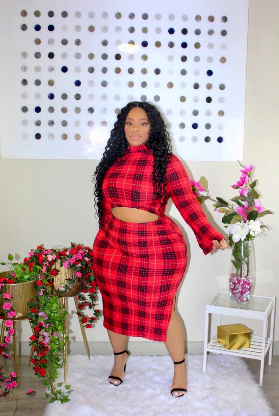 Plaid Skirt Set