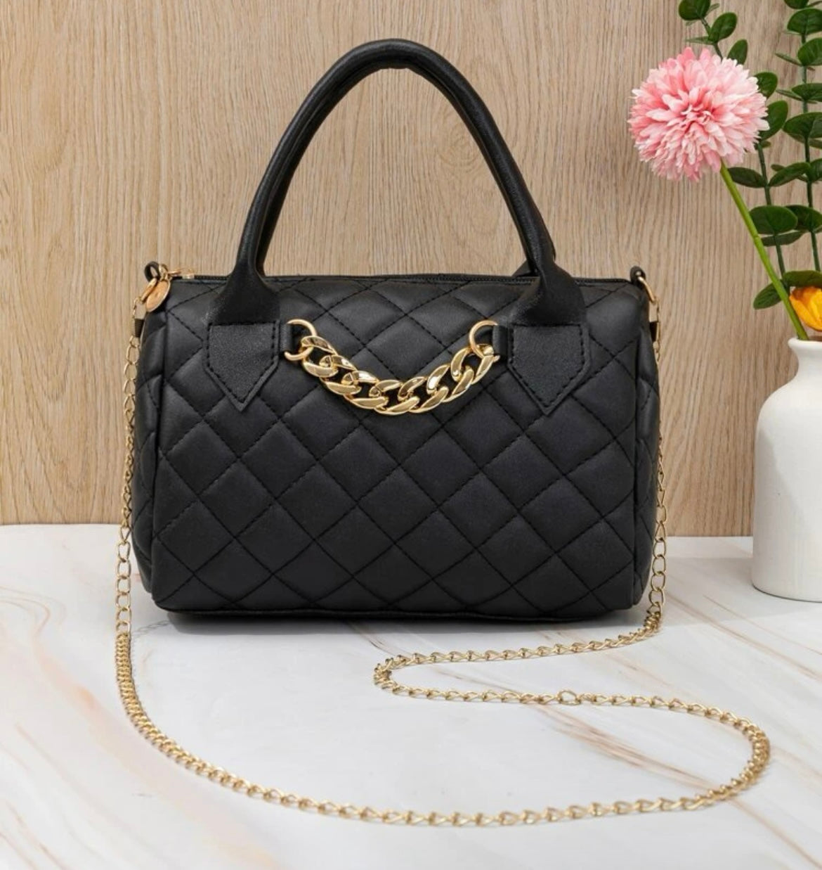 Quilted Black Mini Handbag