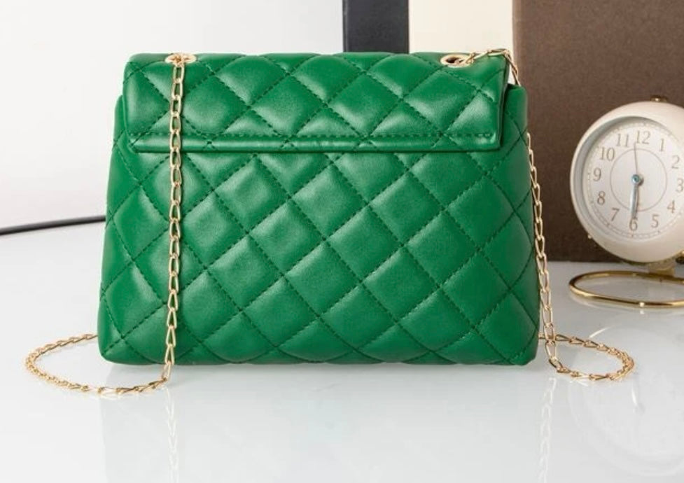 Green Quilted Mini Purse