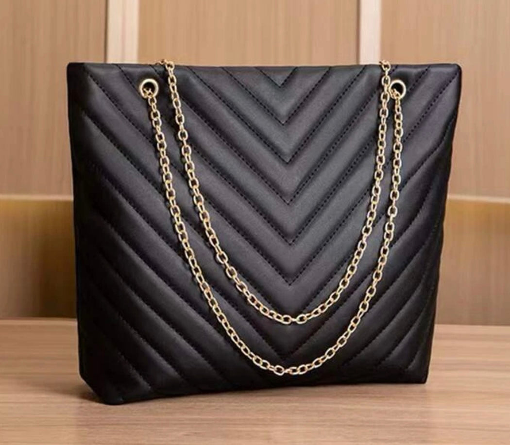 Black Chain Tote Bag