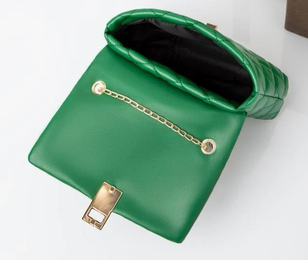 Green Quilted Mini Purse