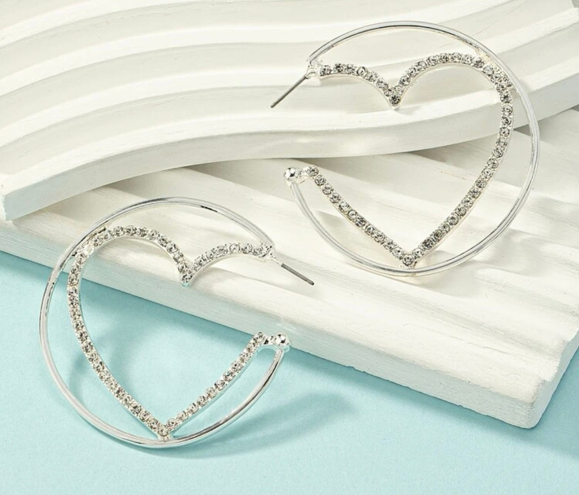 Heart Bangle Earrings