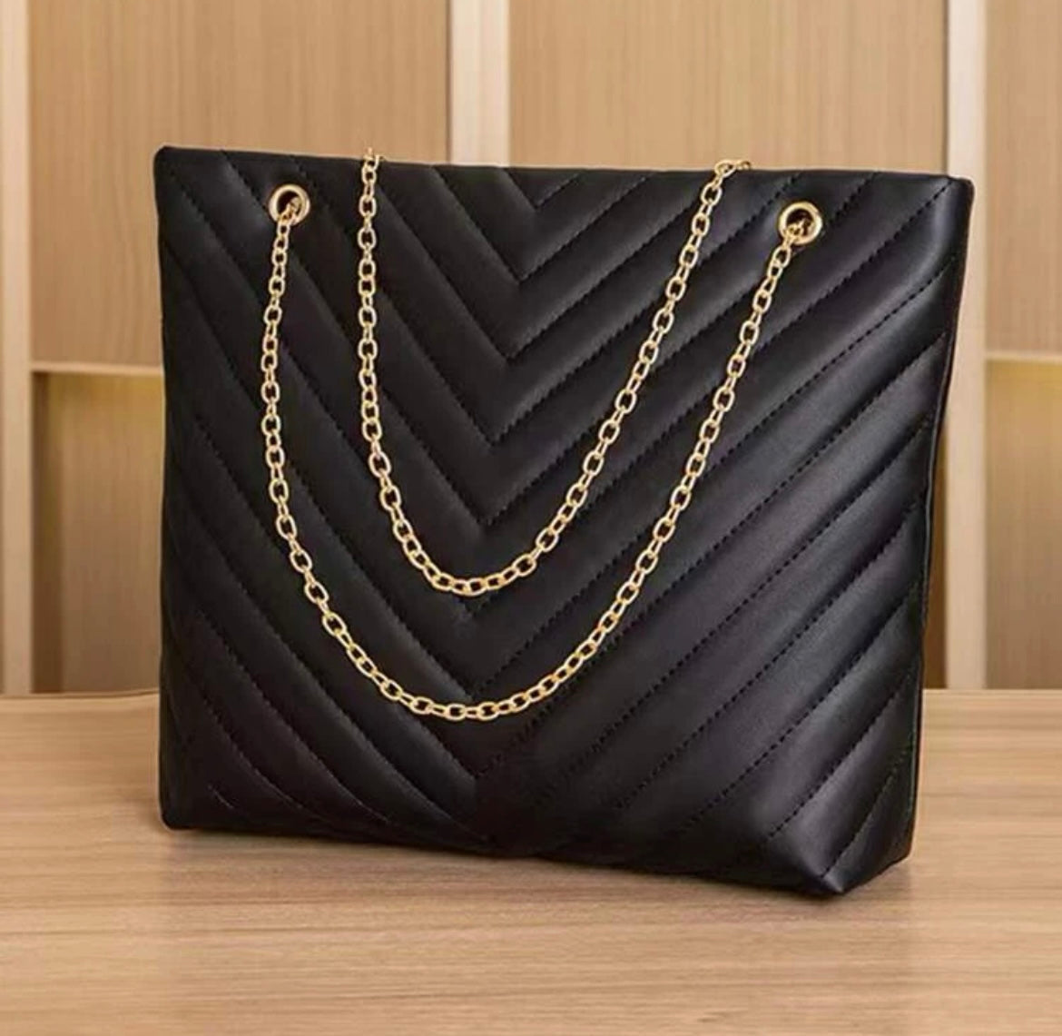 Black Chain Tote Bag