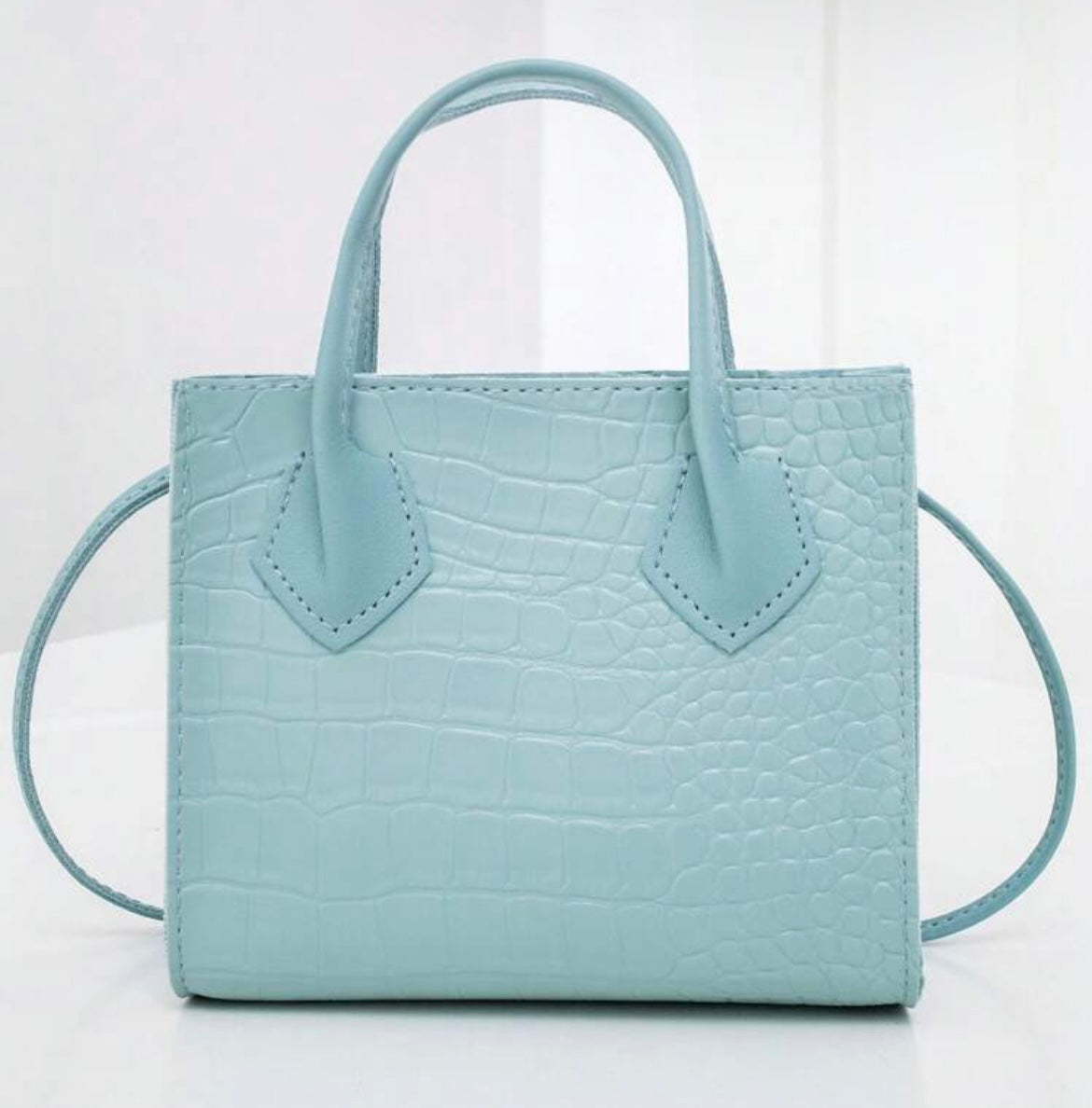 Mini Blue Crocodile Purse