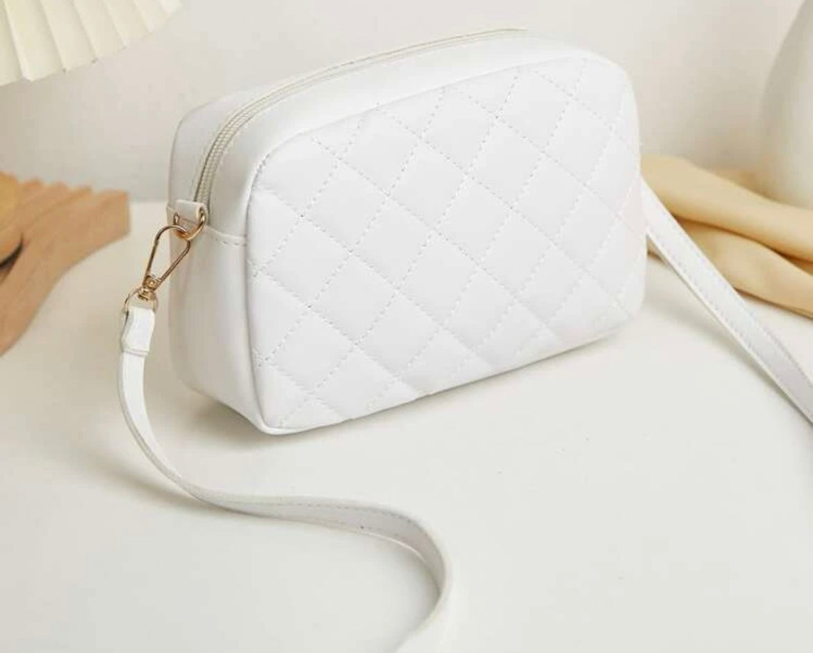 Mini White Stitch Purse