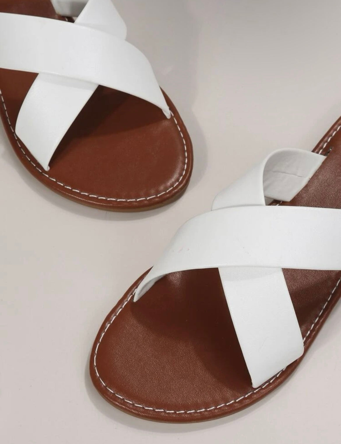 White CrissCross Sandals