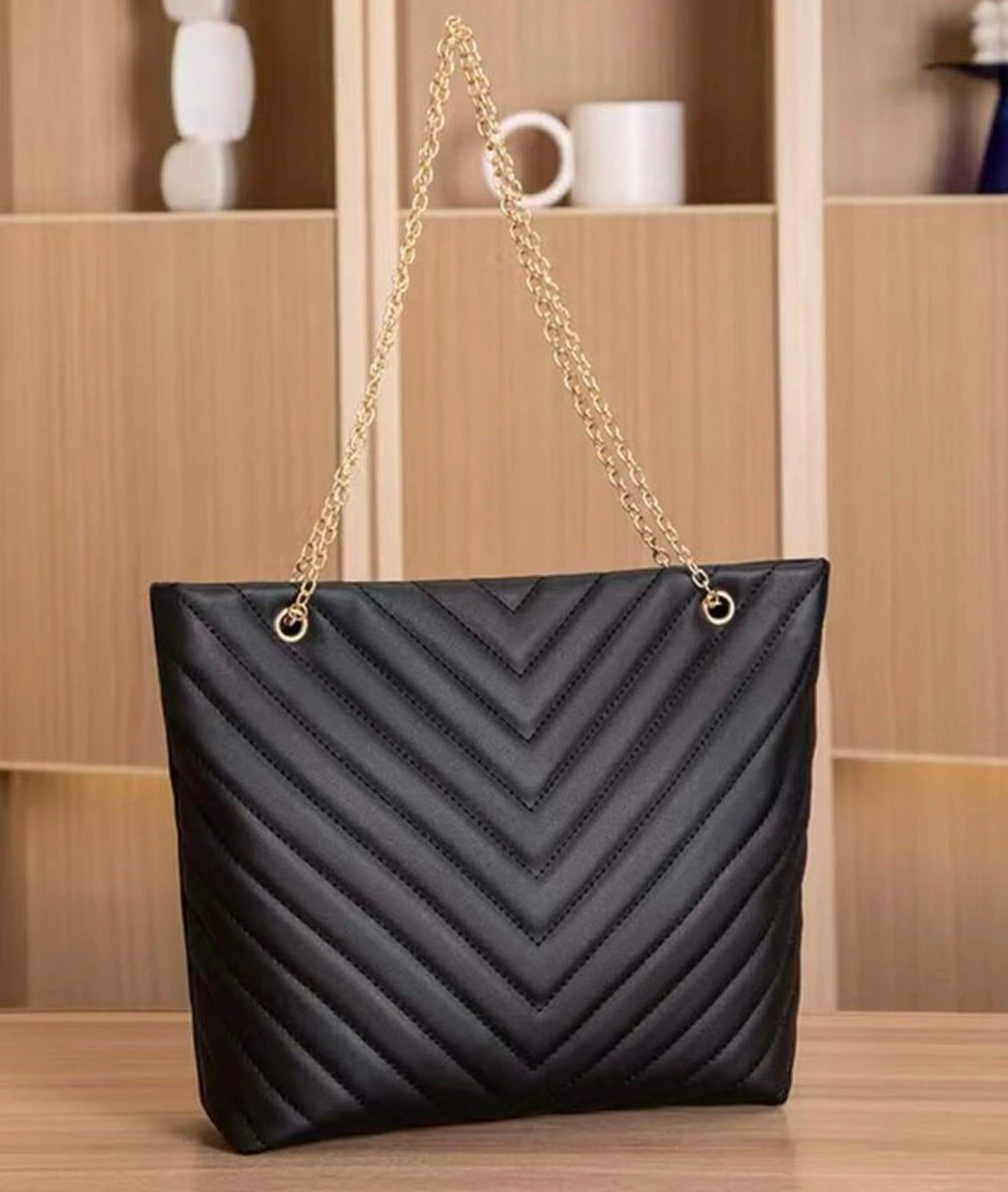 Black Chain Tote Bag