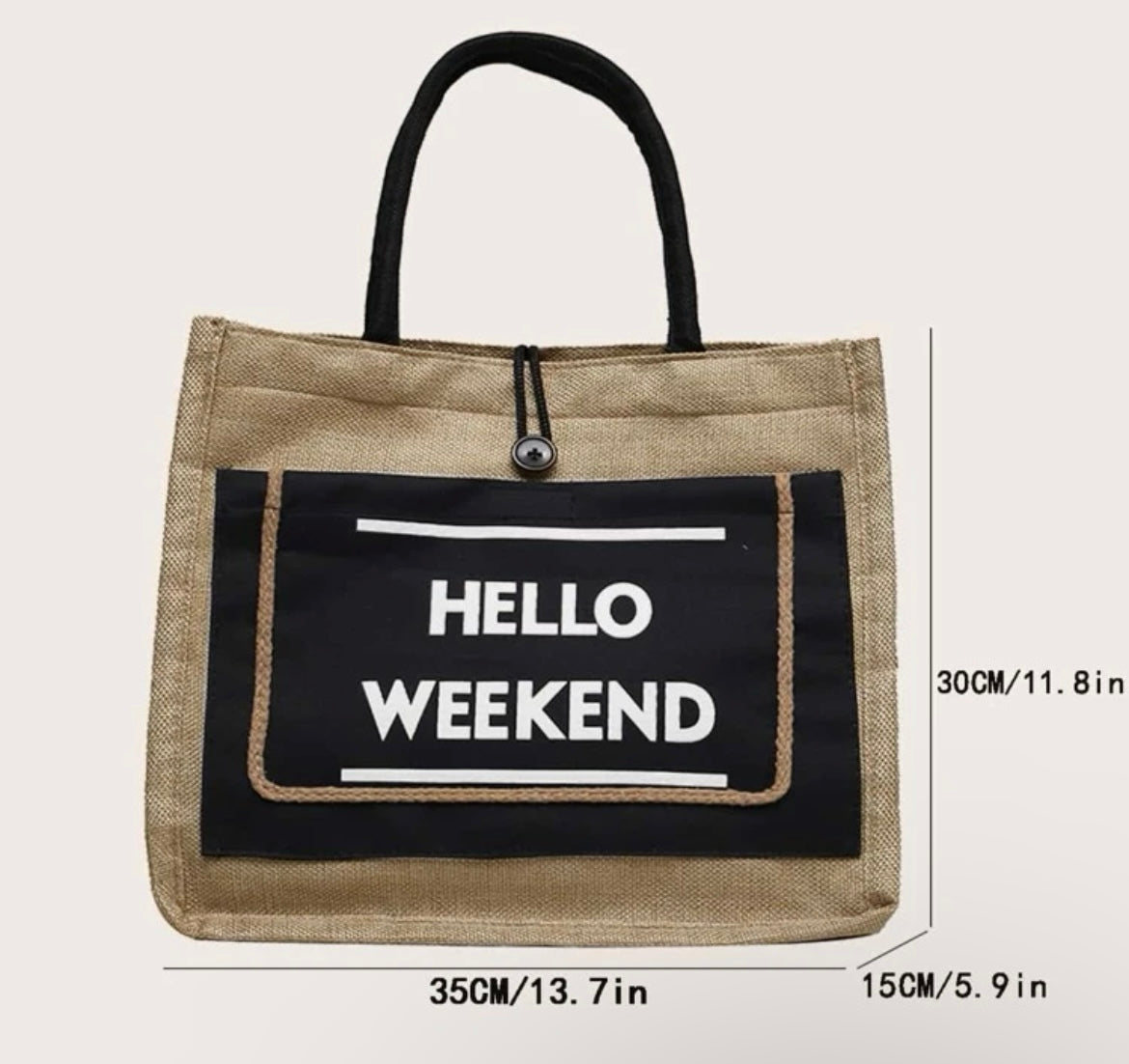 Hello Weekend Khaki Bag