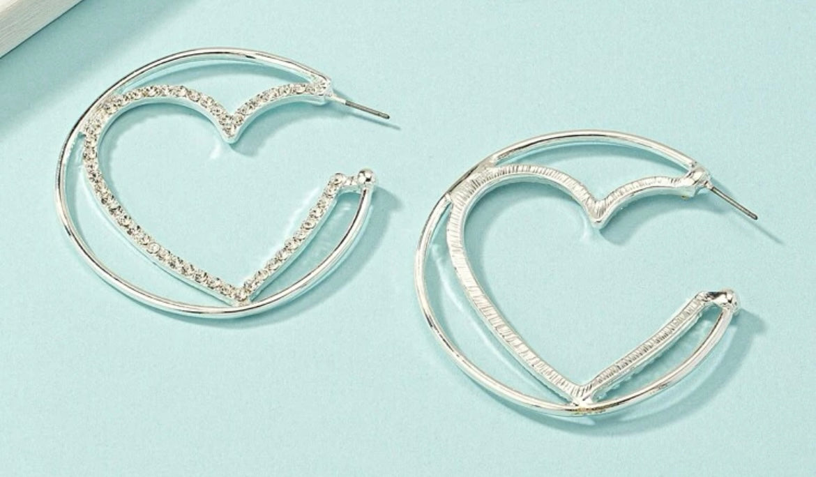 Heart Bangle Earrings