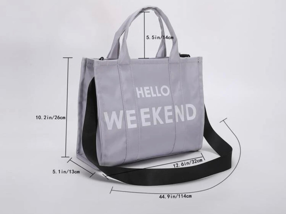 Grey Hello Weekend Bag