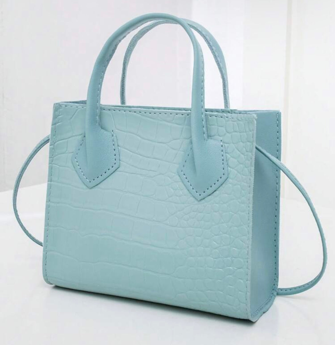Mini Blue Crocodile Purse