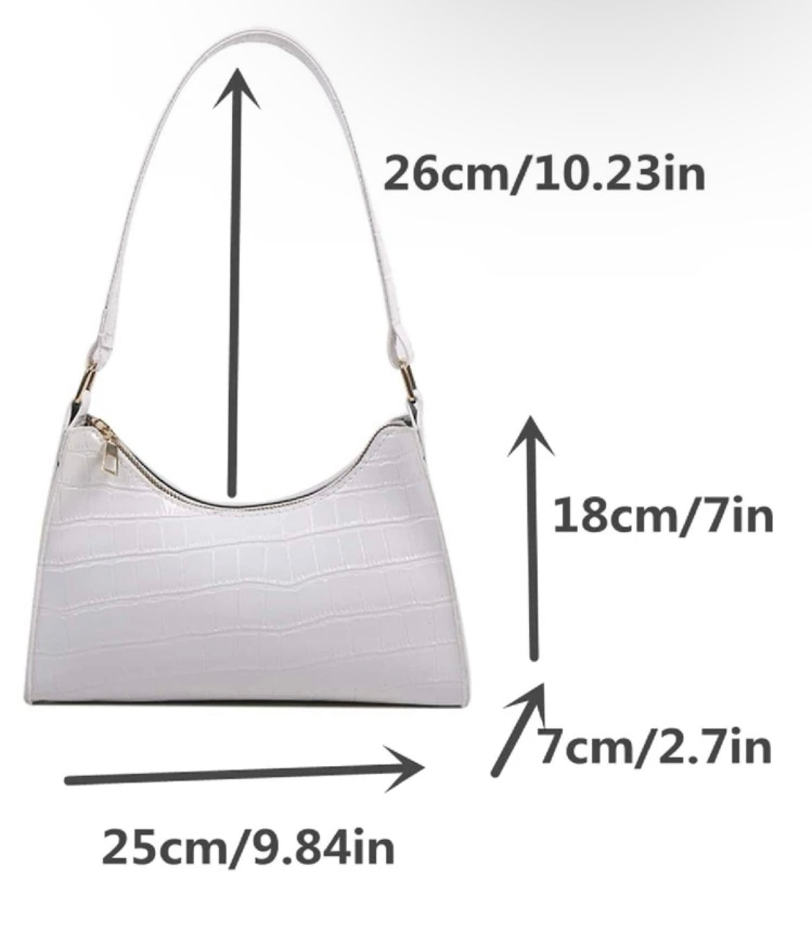 Crocodile Print Mini White Purse