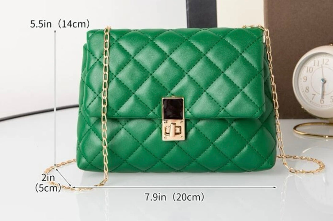 Green Quilted Mini Purse