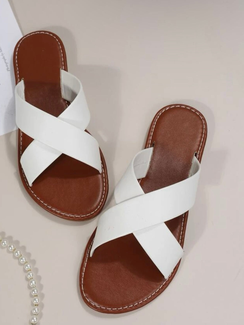 White CrissCross Sandals