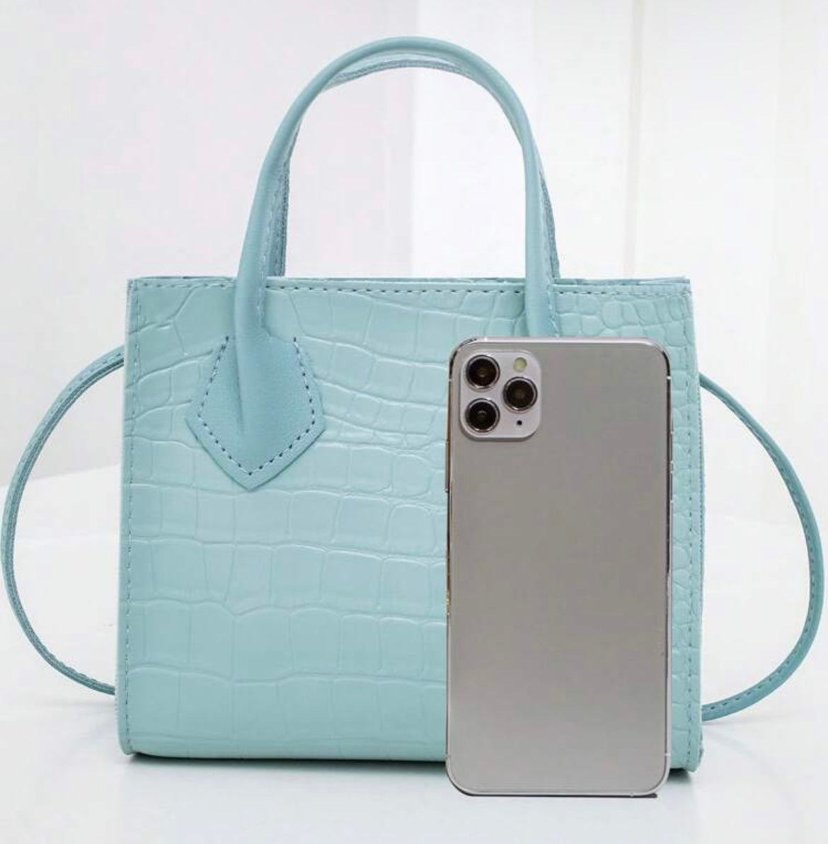 Mini Blue Crocodile Purse