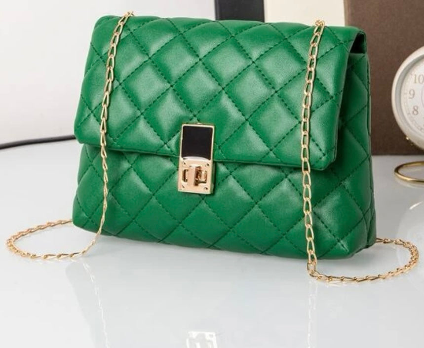 Green Quilted Mini Purse