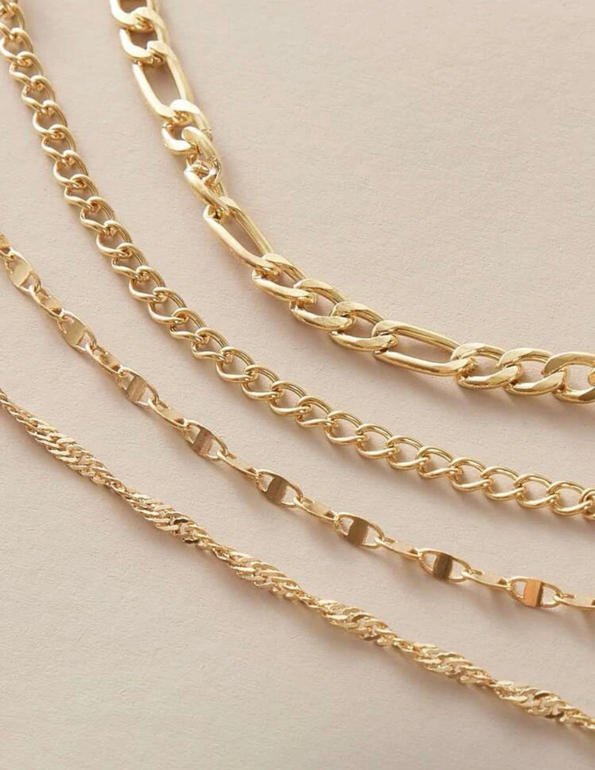 4-Piece Gold Anklet Set