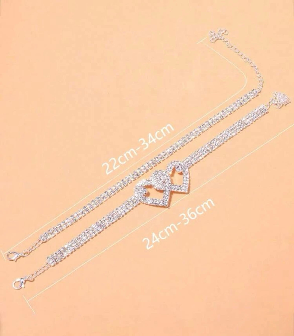 2-Piece Heart Anklet Set