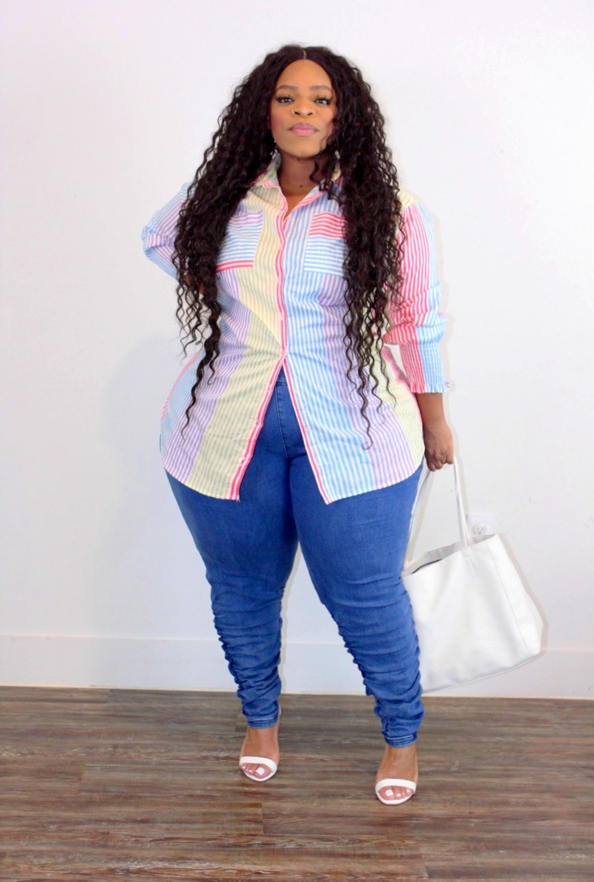 Color Striped Long Sleeve Shirt