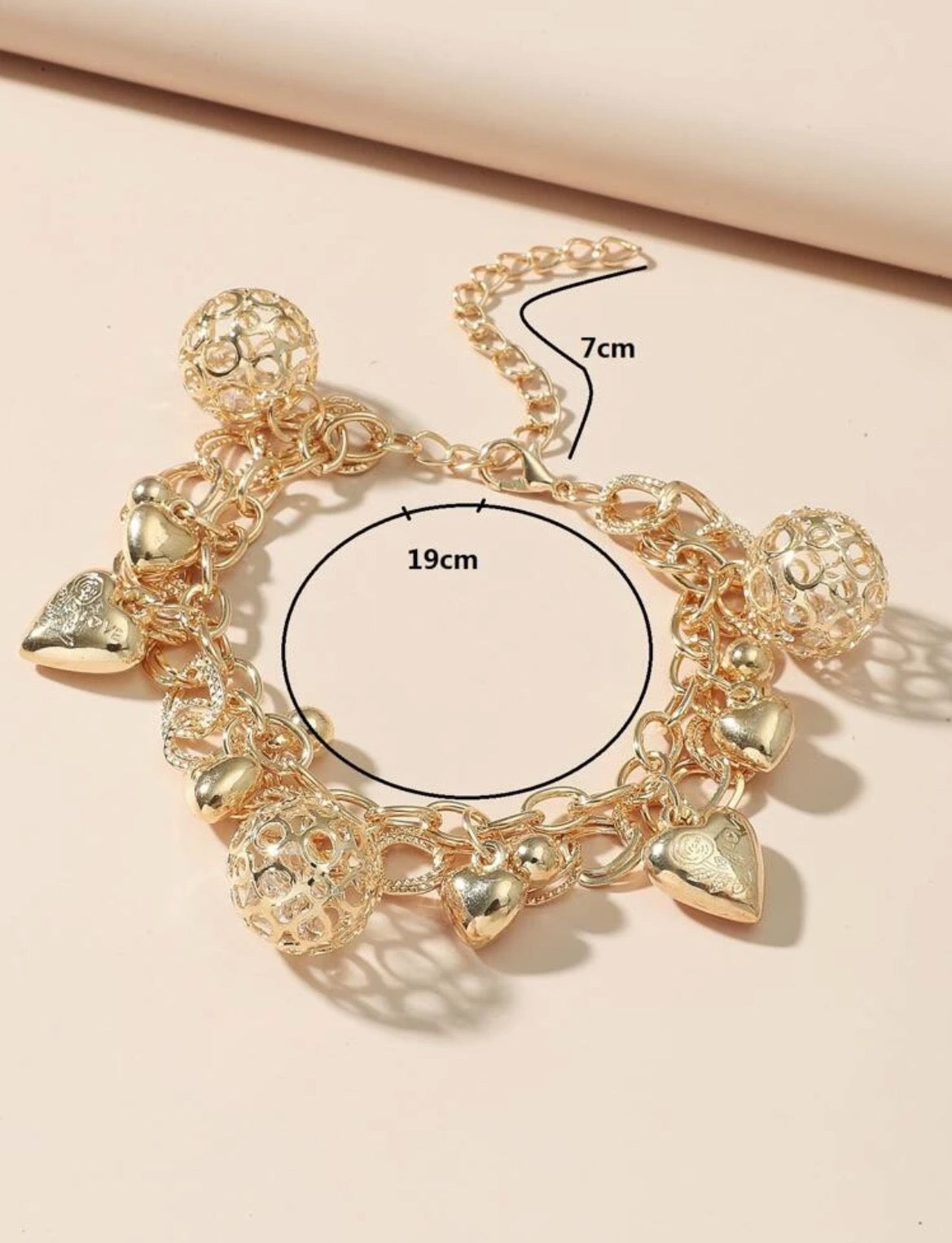 Heart charm bracelet