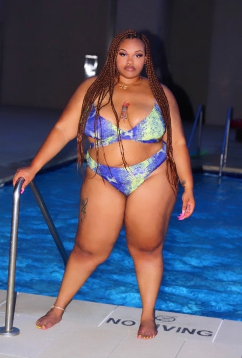 Snakeskin Print Wrap Bikini