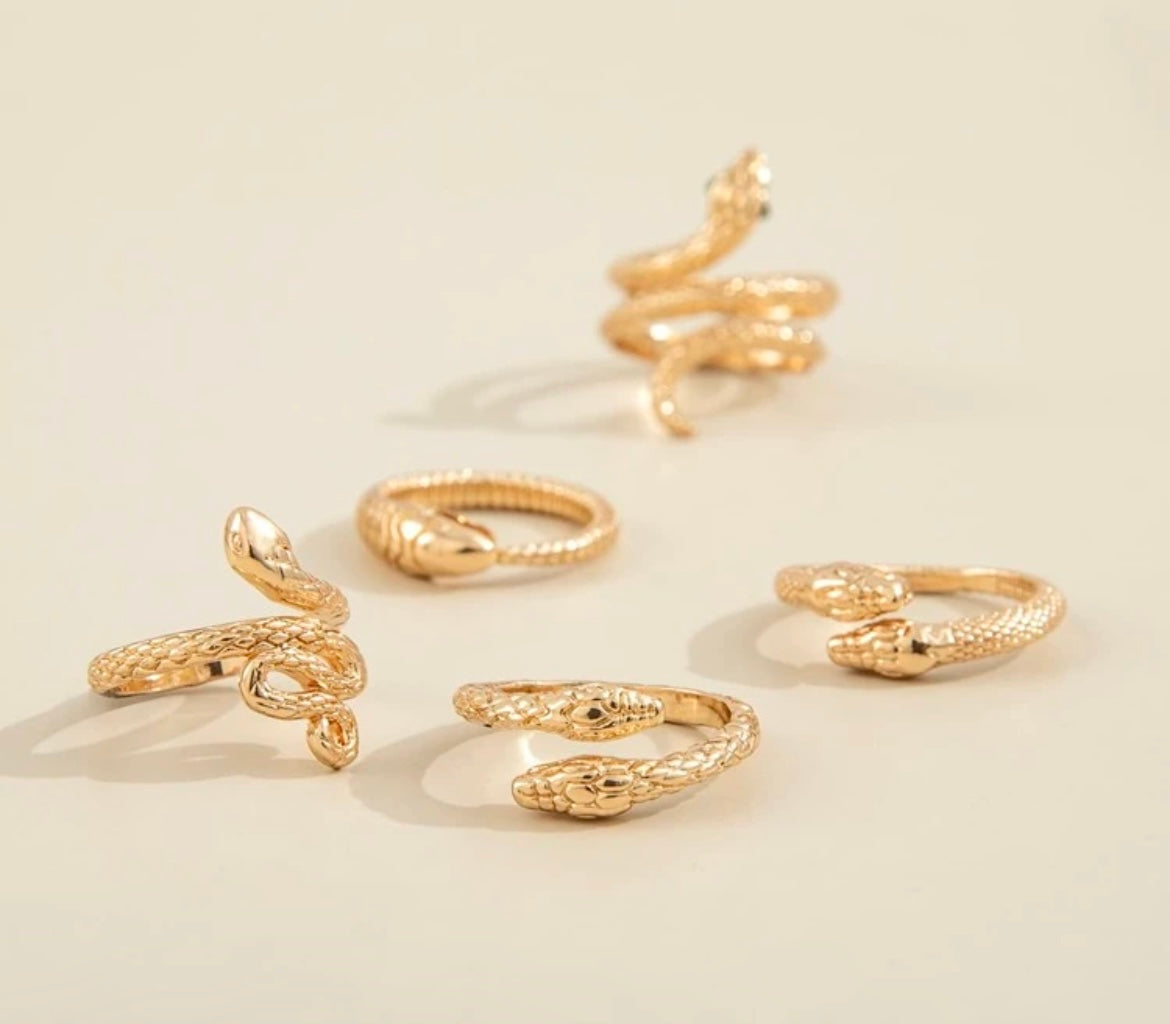 5-Piece Snake Ring Set