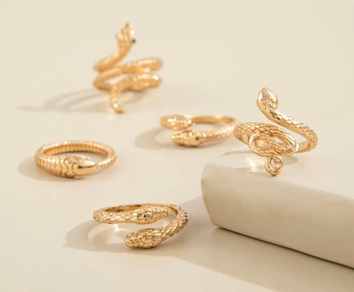 5-Piece Snake Ring Set