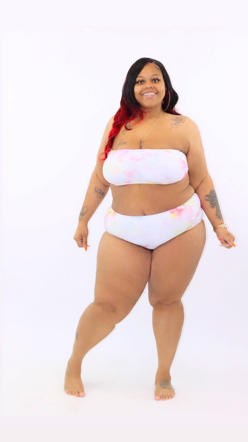 Rainbow Tiedye Bandeau Bikini