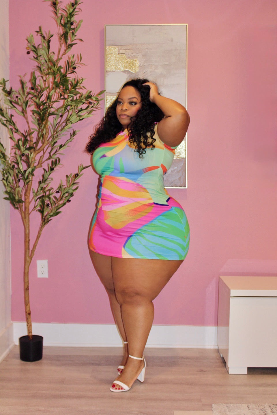 Color Swirl Mini Dress
