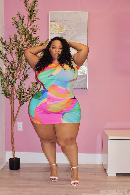 Color Swirl Mini Dress