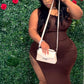 Choco High Split Dress