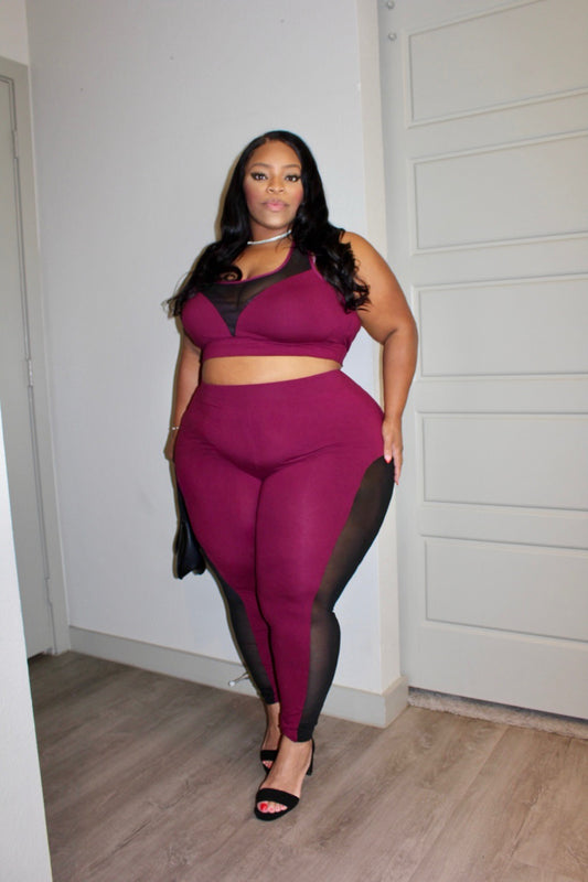 Maroon Mesh Set