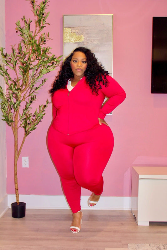 Red 2-Piece Pants Set