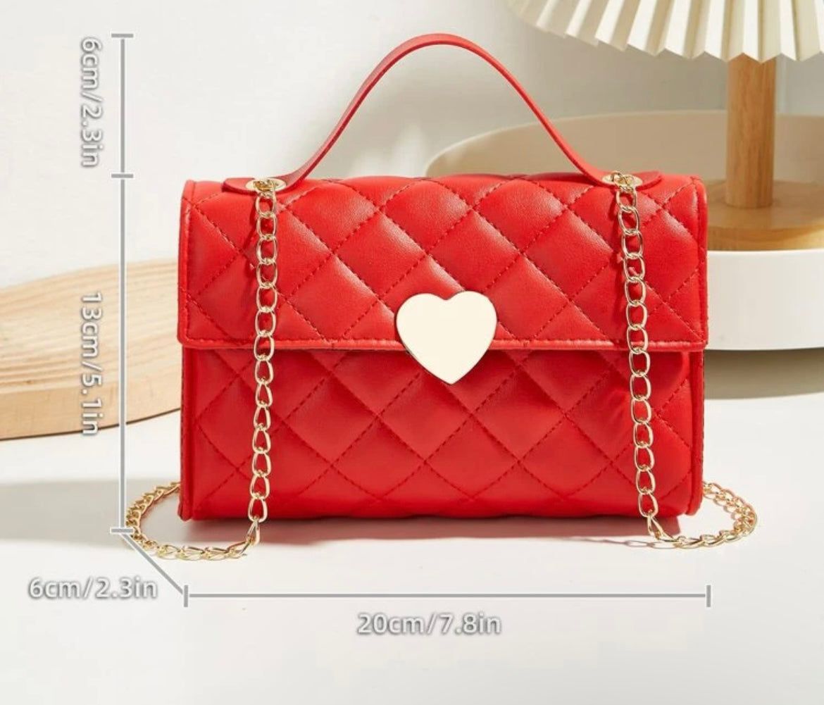 Mini Heart Bag-Red