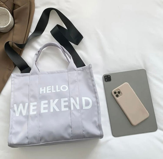 Grey Hello Weekend Bag