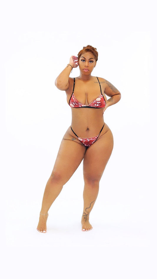 Crimson Floral Set